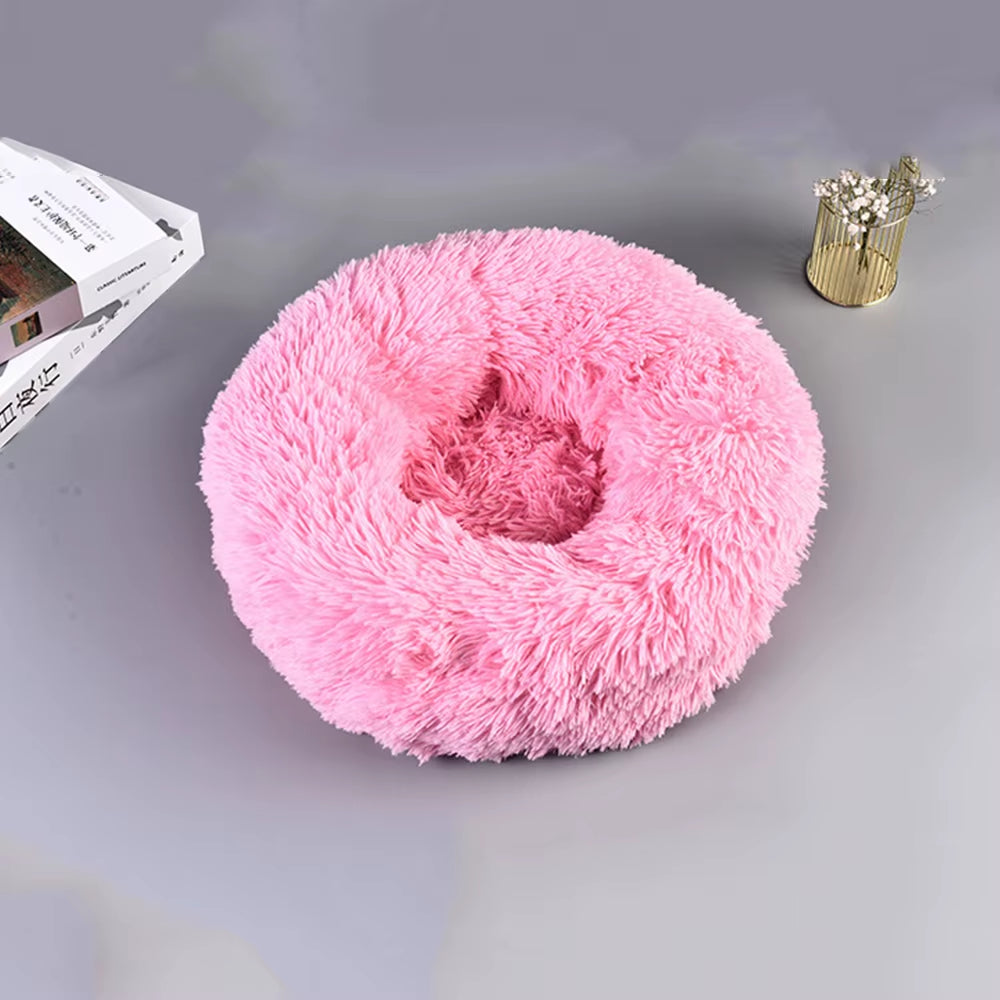 Ultra Cozy Round Pet Bed - Plush Winter Sleeping Bag for Dogs and Cats - Large Puppy Cushion